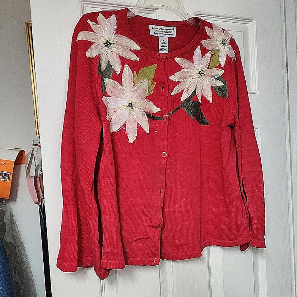 Christmas cardigan with sequined embellishments size XL